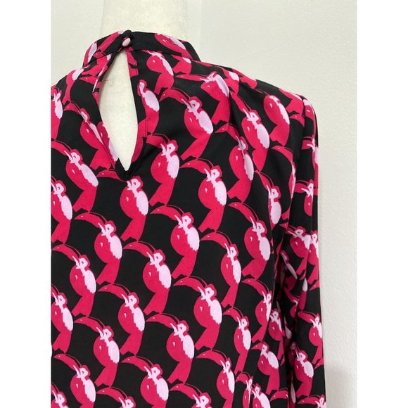 Avec les Filles Pink & Black Animal Print Blouse NWOT Size XS - Picture 6 of 8